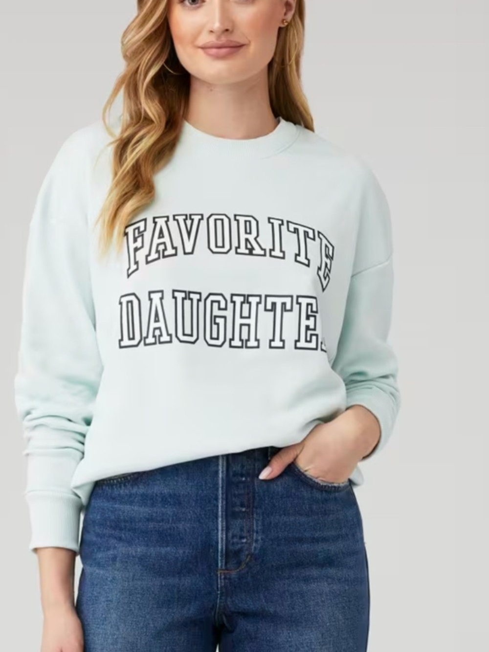 Favorite Daughter Mint Graphic Crewneck Sweatshirt